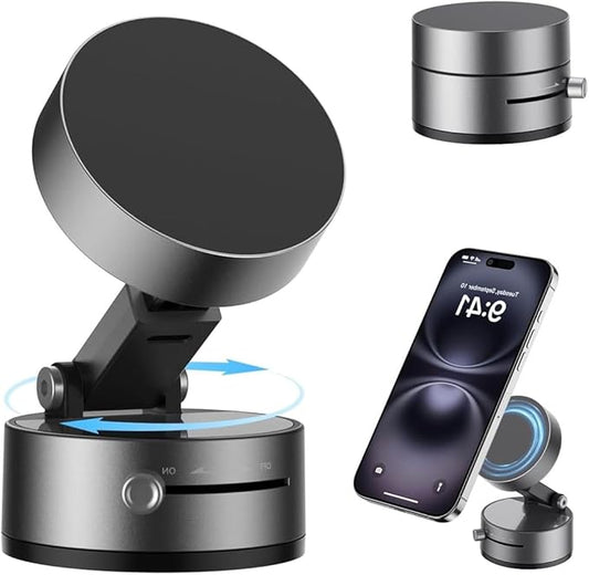 Foldable Magnetic Car Phone Holder | Strong Vacuum Grip, 360Β° Rotation