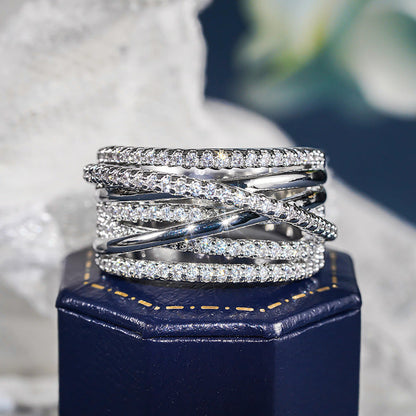 Women's Three-dimensional Multi-layer Line Ring