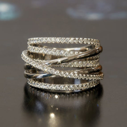 Women's Three-dimensional Multi-layer Line Ring