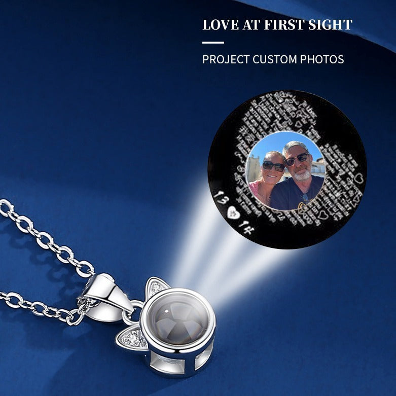 Kitten Necklace Language Projection Pendant Clavicle